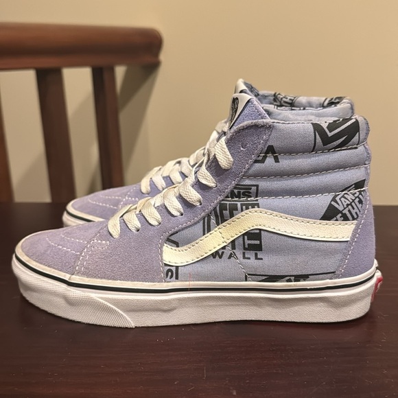 Vans High Top Hi Logo Mix lavender Gray Blue and White Skate Shoes - Picture 5 of 11